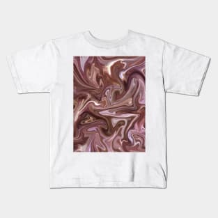 Dusty Rose and Purple Silk Marble - Purple, Pink, Beige Liquid Paint Patternern Kids T-Shirt